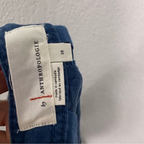 A by Anthropologie Blue Lyocell and Linen Capri Pants - Picture 7 of 8